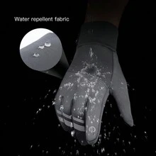 Kyncilor 1 Pair Of Gray And Black Outdoor Sports Style Warm Reflective Gloves For Men And Women In Winter, With A Reflective Strip Design On The Back Of The Hand, Reflective Riding Gloves At Night, Thick Shock-Absorbing And Anti Slip Palm Pad, Two Finger Touch Screen Gloves, Soft And Wear-Resistant Fabric Suitable For Fitness, Running, Weightlifting, Volleyball, Badminton, Skiing, Cycling, Mountain Climbing, Dancing, Outdoor Camping, Fishing, Electric Bike, Thick Windproof Gloves - Multicolor - View 8