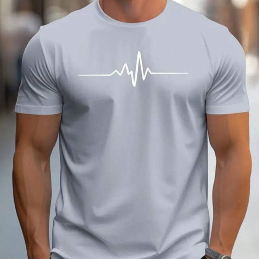 Men's Paris T-Shirt Launch 100% Cotton Shirt 30.1 Combed - 灰色 - 查看 1