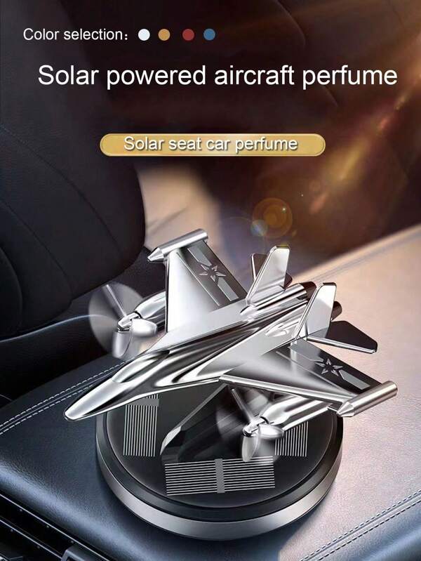 1 Peça Difusor de Aromas para Carro com Formato de Avião Solar, Acessório Decorativo de Fragrância Automotiva de Alta Qualidade