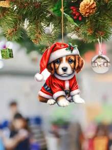 Ornements avec motif de chien de Noël, boîte-cadeau, charms de chiens suspendus, décoration de sapin de Noël, décoration de Noël pour les amateurs d'animaux de compagnie, décoration de Noël Décoration intérieure 2024 Bonne année 2025 Cadeaux, Noël