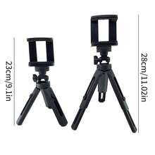 360° Rotation Tripod Phone Live Stream Holder, Miniature Telescopic Foldable Stand - Black - View 3