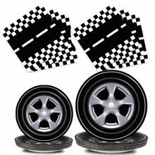 Race Car Party Plates And Napkins Sets, Racing Car Race Track Party Supplies Decorations Racing Sports Themed Dinnerware For Birthday Shower Home Decor, Christmas Party Christmas Decor Christmas Decorations Christmas Gifts And Decor Decorations S, - Multicolor - View 1