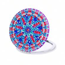 1pc Diamond Painting Portable Mirror, Suitable For Wallet And Travel, Diamond Painting Kit, Mandala Pattern Diamond Painting Cosmetic Double-Sided Dotted Mirror, Suitable For Adults And Women, DIY Unique Shape Beginner Art Craft, Christmas Gift - Multicolor - View 17