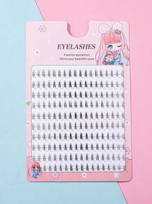 180pcs B-Curl Flared False Eyelashes, 3D Natural Soft Comfortable Nude Makeup Effect, Japanese Thick & Long Eyelash Extensions, Eyelash Clusters, Individual Lashes - B - View 9