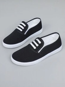 Lightweight Slip-On Casual Work Shoes For Women, Soft Bottom Canvas Sneakers, Loafers, Comfortable Daily Wear