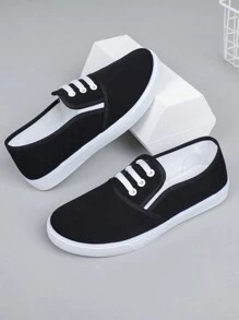 Lightweight Slip-On Casual Work Shoes For Women, Soft Bottom Canvas Sneakers, Loafers, Comfortable Daily Wear