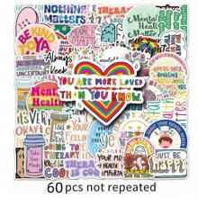 Motivational Mental Health Diary Stickers, Creative English Language Stickers For Laptop, Phone, Notebook, Luggage, Waterproof Back To School