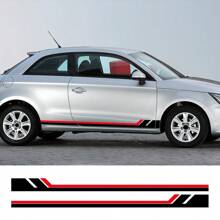 2PCS Car Creative Sticker Side Door Racing Stripes Graphics Auto Decoration Accessories For Audi A1 8X GB GBA Sportback Quattro Ego Plus TFSI E-Tron Urba