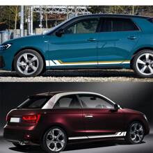 2PCS Car Creative Sticker Side Door Racing Stripes Graphics Auto Decoration Accessories For Audi A1 8X GB GBA Sportback Quattro Ego Plus TFSI E-Tron Urba