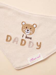momscare 3pcs Baby Little Bear,Bunny,Valentine's Day Pattern Bibs,Soft Absorbent Feeding Towels , Suitable For Newborns And Infants - Cute Design Baby Bibs - The Perfect Infant Feeding Gift For Boys And Girls
