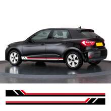 2PCS Car Creative Sticker Side Door Racing Stripes Graphics Auto Decoration Accessories For Audi A1 8X GB GBA Sportback Quattro Ego Plus TFSI E-Tron Urba