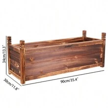 UNHO Wood Planter Box Outdoor Raised Planter Beds Large Patio Containers For Flowers Vegetables S/M/L - 棕色 - 查看 7