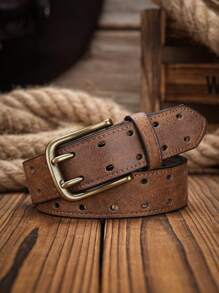 1pc Men's PU Leather Belt, Suitable For Casual And Business, Gifting Summer, School Fall, Autumn, Halloween Autumn-Winter Accessories,Suitable For Teens, Youth,Men,Casual, Outdoor, Athletic, Vacation, Graduation Gifts, Birthday, Daily Wear - Pin Buckle Belt - View 12