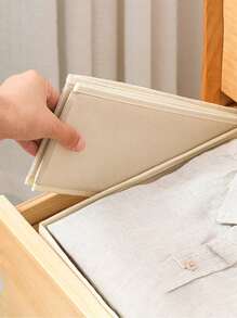 1/3/6pcs Reinforced Non-Woven Fabric Laundry Board, Foldable Storage Box, Drawer Organizer, Wardrobe Organizer, Desktop Miscellaneous Organizer Box - Beige - View 6