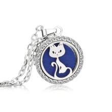 Collier pendentif d'aromathérapie en cristal Médaillon à fleurs de l'arbre de vie ouvert Collier de parfum Diffuseur d'huiles essentielles Bijoux Pendentifs strass Colliers d'arôme