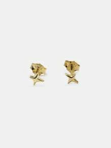 EleRunis 1对925纯银星星耳钉，耳骨/耳廓穿孔饰品，适合女性日常佩戴，也适合婚礼、派对、订婚、周年纪念、情人节和其他场合。 - 金色 - 查看 7