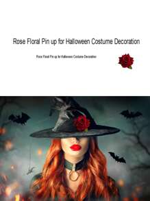 2/4 chiếc kẹp tóc hoa hồng giả nhung đỏ cổ điển, phụ kiện trang phục Halloween - Trâm cài đầu hoa hồng hai mặt ngày lễ tình nhân - Màu Hoa hồng đỏ - Xem 7