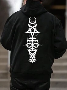 Áo hoodie nỉ in chữ và hình cây dừa thường ngày dành cho nam, dành cho mùa thu đông - màu đen - Xem 1