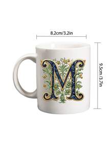 1 peça, xícara de café com letras de A a Z, adequada para escritórios e residências, adequada para todas as estações, presentes de aniversário femininos, mães, melhores amigas, noivas, presentes para madrinhas, canecas, presentes de Ação de Graças/Dia dos Namorados
