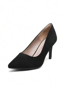 Women High Stiletto Heels Closed Pointed Toe Dress Pumps Shoes For  Wedding Work Office Business, 3 Inches SIZE UP - ĐEN-NUBUCK - Xem 3