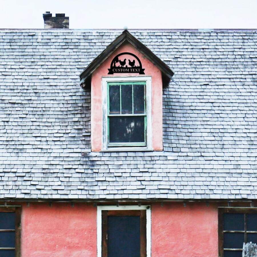 1 PC Custom Metal Chicken Farm Wall Art Personalized Name Sign For