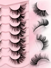 Asiteo 7 Pairs Luxury Soft 3D Faux Mink Fur Fox Eye False Eyelashes - Thick & Full, Charming Cat Eye Shape, Long-Lasting & Reusable, Easy To Create Alluring Makeup - Cat Eye Lashes - View 2