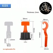 250pcs Tile Leveling System 1/16" Set Reusable Tile Leveling Installation Tools - one-size - View 2