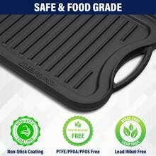Cast Iron Griddle Pan For Stove Top - 20" Reversible Cast Iron Pan - Comal For Tortillas- Grill Pan - Griddle For Gas Grill - Pancake Griddle - Griddle Grill - Skillet Griddle - Cast Iron Griddle For Gas Grill - Grill Plate - 黑色 - 查看 5