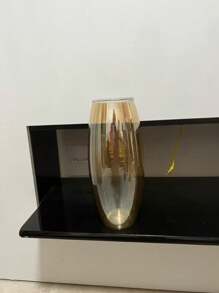 Romulo Rounded Amber Glass Vase For Flowers And Decoration - Gold - View 6