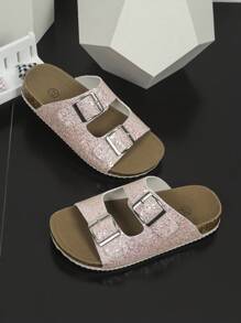 Sandalias planas con hebilla de corcho para niños, de estilo coreano, de moda y versátiles, para uso casual y exterior