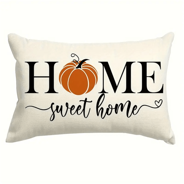 1 pieza Cubierta de cojín con diseño rústico de calabaza de otoño, Funda de cojín decorativa de felpa corta festiva de 12 x 20 pulgadas, Funda de almohada de calabaza naranja de Acción de Gracias, Cubierta lumbar decorativa de estilo granja para sofá y sillón, Decoración de otoño para el dormitorio, Sin relleno