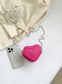 精致迷你情侣女士斜挎包，送给女生的小礼物，小巧轻便，PU拉链闭合轻质金属链条，适合旅行、聚会和约会，带有随机徽标字母。 - 彩色 - 查看 6