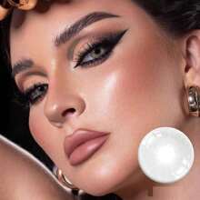 1 Paio di Lenti a Contatto Annuali Morbide di Colore Grigio Ghiaccio da 14,5 mm, Adatte per Trucco Occhi, Ingrandimento dello Sguardo, Ideali per Uso Quotidiano, Appuntamenti, Attività Festive, Ognissanti e Cosplay