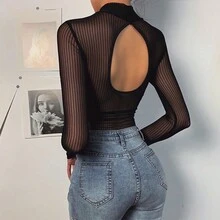 Blusa Manga Larga De Transparente Sexy PantiBlusa Para Dama Body Mujer Sexy Ajustado PantiBlusa Manga Larga Cuello alto Blusa Manga Larga De Moda Sexy Pantiblusa Para Dama Body Mujer Sexy Ajustado Panti Blusa Manga Larga Elegante Blusa Moda Manga Larga Ajustado Sexy Pantiblusa Para Dama Blusa Manga Larga De Moda Sexy Pantiblusa Para Dama - Negro - Ver 3