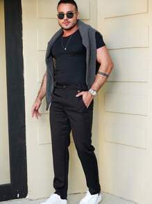 Dennis Beumont Black Italian Tailor Pants - Black - View 8
