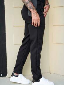 Dennis Beumont Black Italian Tailor Pants - Black - View 9