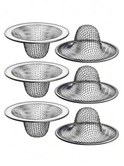 6pcs Bathroom Sink Strainer, Stainless Steel Mesh Sink Drain Strainer, Hair Catcher For Bathroom Sink, Sink Drain Filter, Bathroom Accessories