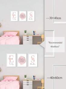 3 Tranh in nghệ thuật không khung/khung gỗ màu hồng, in tên cá nhân hóa, chủ đề "Chị em gái là bạn thân nhất", tranh hoa trên vải canvas treo tường, tranh in tên chị gái và em gái, quà tặng độc đáo, phong cách, lý tưởng cho anh ấy và cô ấy, kỷ niệm, Ngày Valentine, Ngày của Mẹ, sinh nhật, Ngày của Cha, lễ tốt nghiệp, đám cưới, tân gia, trang trí phòng ăn, phòng khách, quà tặng cho phụ nữ. - Hồng - Xem 5