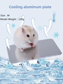 1pc Aluminum Cooling Mat For Hamsters, Effective Heat Reduction For Hamsters Or Guinea Pigs, Summer Cooling Supply