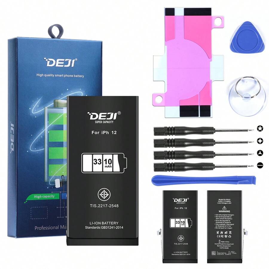 High Capacity OEM Replacement Internal Battery Compatible With IPhone 11/11 Pro/11 Pro Max/12 Pro/12 Pro Max/12 With Replacement Tool Kit - iPhone 12 - 查看 1
