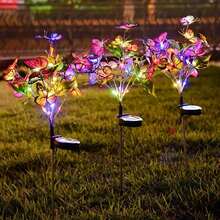 1/2 Đèn năng lượng mặt trời hình bướm Đèn LED chống thấm nước Đèn trang trí cảnh quan ngoài trời Hoàn hảo cho Sân hiên ngoài trời Sân hiên Lối đi trong vườn Trang trí bãi cỏ (Trắng ấm & Nhiều màu) - Nhiều màu - Xem 4