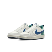 Nike Court Borough Low GS 時尚休閒滑板鞋，灰色/白色，防滑耐磨，HM3722-141 - 白藍色 - 查看 8