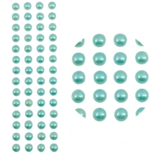 Kit 5 Half Pearl Adhesive Sheets Personalized Collage And Decoration High Adhesive - 綠松石 - 查看 5