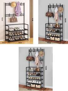 Estante Zapatera Organizador de Zapatos Perchero Multifuncional,Zapatero para armario,3/4/5 capas elegir - Negro - Ver 4