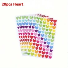 Bộ 6-20 miếng dán lịch nhiều màu sắc, nhiều mẫu mã bao gồm miếng dán trang trí hình trái tim, ngôi sao, chấm bi cho nhật ký, sổ ghi chép, sổ lưu niệm - Nhiều màu - Xem 29