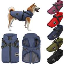 Adjustable Dog Jacket Suitable For Small, Medium And Large Dogs - Reflective Wool-Lined, Adjustable Buckles And Dual D-Ring Leash Attachment