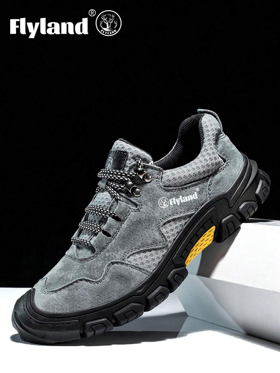 FLYLAND Original Classical Men's Genuine Leather Casual Sport Shoes City Daily Work Office Shoes - 深灰色 - 查看 1