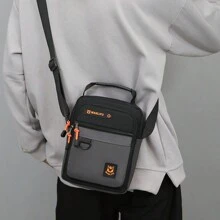 New Men's Sling Bag, Casual Contrast Color Letter Pattern Messenger Bag, Multi-Functional Oxford Cloth Water-Resistant Large Capacity Crossbody Bag Christmas Fall University Cross Body Bag Side Bag Gifts Scream Men Bag Winter Christmas Gifts Travel Holiday Thanksgiving Chest Bag Side Bags Satchel Bag Leather Bag Hobo Bag Tote Bag Holiday Essentials Camping Sling Bag Summer Back To School Shoulder Bag Vacation Bag Pack Spring School Supplies Purse Mini Bag Small Bag Sling Bag Side Bags For Men Small Bag For Men Body Bag For Men