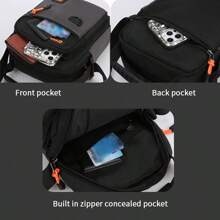 New Men's Sling Bag, Casual Contrast Color Letter Pattern Messenger Bag, Multi-Functional Oxford Cloth Water-Resistant Large Capacity Crossbody Bag Christmas Fall University Cross Body Bag Side Bag Gifts Scream Men Bag Winter Christmas Gifts Travel Holiday Thanksgiving Chest Bag Side Bags Satchel Bag Leather Bag Hobo Bag Tote Bag Holiday Essentials Camping Sling Bag Summer Back To School Shoulder Bag Vacation Bag Pack Spring School Supplies Purse Mini Bag Small Bag Sling Bag Side Bags For Men Small Bag For Men Body Bag For Men