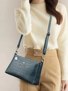 2024 New Luxury Soft Leather Women's Shoulder Bag, Brand Women's Wallet And Handbag, High-Quality Women's Handbag - Blue - View 7